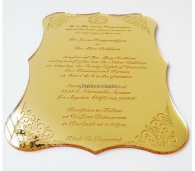 Customized acrylic plexiglass wedding invitations customizable invitations invitation design MI-005