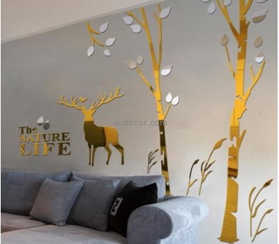 Mirror factory customize decorative mirror tree stickers for walls MS-827