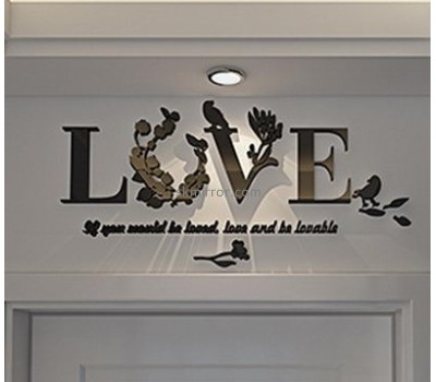 Factory hot sale acrylic mirror letter stickers decorative mirror corners wall sticker decoration MS-087