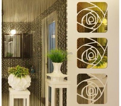 Factory hot selling acrylic gold sticker decorative wall mirror 3d hologram sticker MS-096