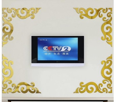 Custom design acrylic import wall sticker gold mirror decorative wall mirror MS-123