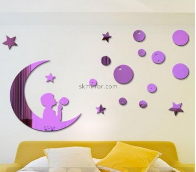 Acrylic mirror manufacture custom design large acrylic mirror wall decals for bedroom MS-343