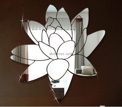 Custom acrylic wall mirror stickers home decor wall mirrors flower wall stickers MS-439