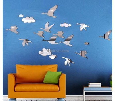 Custom acrylic bedroom wall mirrors decorative bird wall decals home wall stickers MS-457