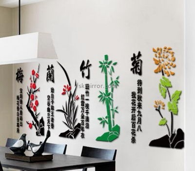 Acrylic sticker manufacturer customized acrylic wall 3d stickers wall decor mirror sets MS-491