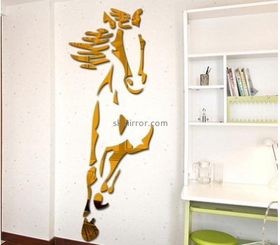 Custom acrylic decorative gold horse wall mirror sticker MS-504