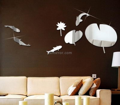 Custom acrylic decorative white mirrors living room wall MS-525