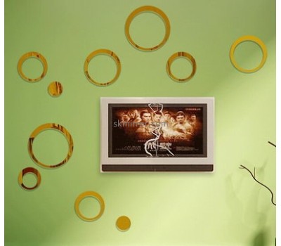Custom plastic acrylic decorative round mirrors sticker for walls MS-565