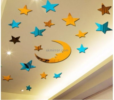 Custom perspex mirrored star decor childrens bedroom wall stickers MS-570