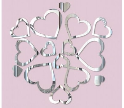 Mirror company customized silver mirror flower stickers MS-964