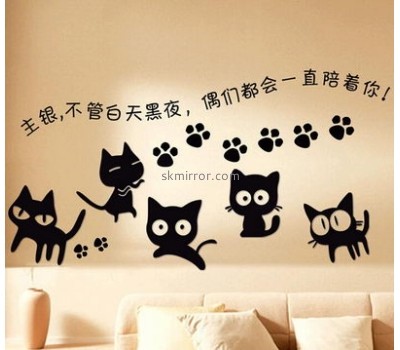 Wholesale mirrors suppliers customized black cat wall stickers MS-966