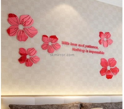 Mirror factory customized decal flower mirror wall art stickers MS-968
