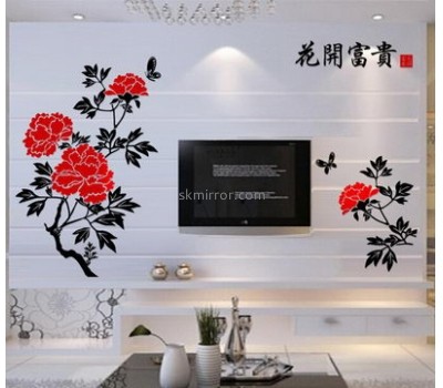 China acrylic manufacturer custom decal mirror stickers for walls MS-1189