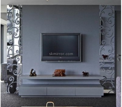 China acrylic manufacturer custom 3d decorative wall mirrors living room stiker MS-1234
