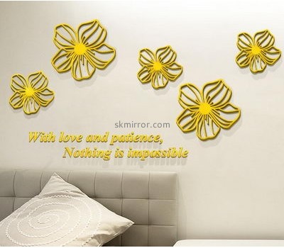 China acrylic manufacturer custom decorative wall decal mirror stickers MS-1333