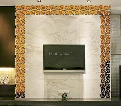 Decorative mirror manufacturers custom acrylic 3d wall mirror stickers for living room MS-1343