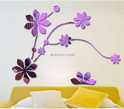 Custom and wholesale acrylic mirror flower stickers for walls MS-1558