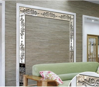 Customized acrylic mirror frame wall stickers MS-1159