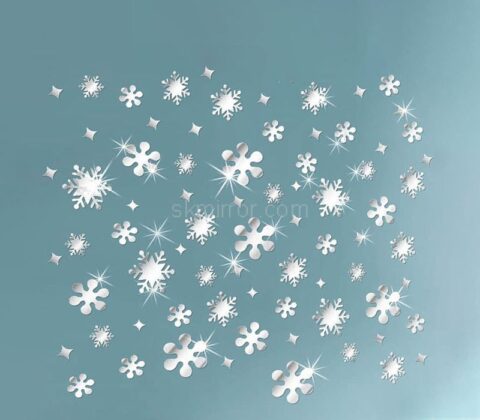 Wholesale custom acrylic wall snowflake DIY mirror stickers