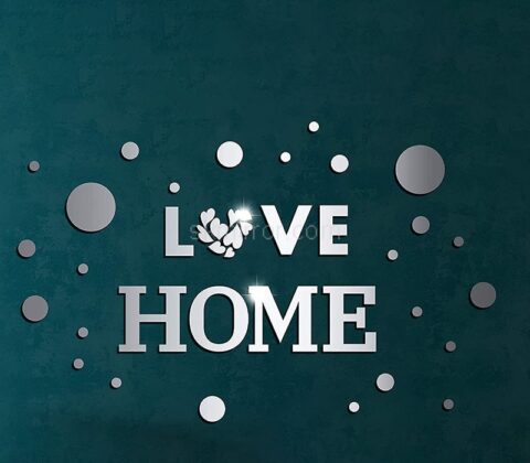 Wholesale custom acrylic wall love DIY mirror stickers