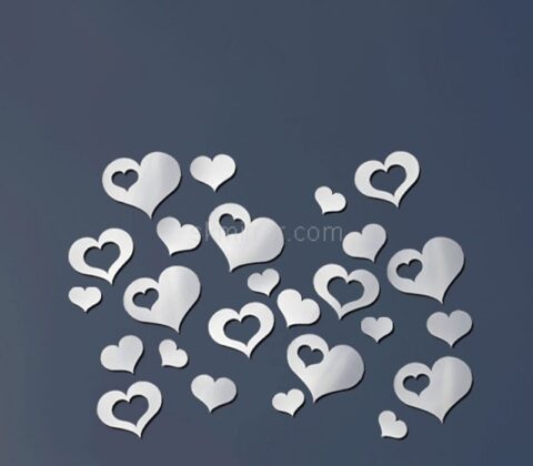 Wholesale custom acrylic wall heart DIY mirror stickers