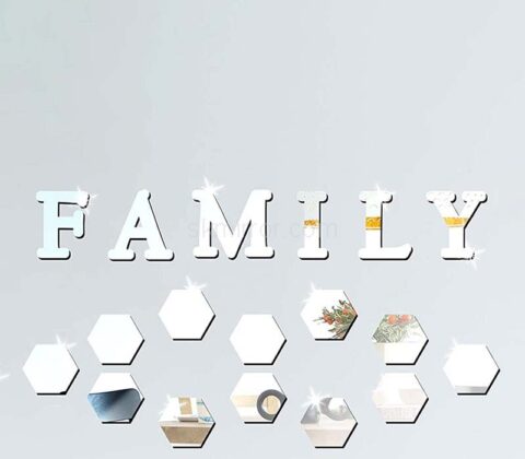 Wholesale custom acrylic wall family DIY mirror stickers