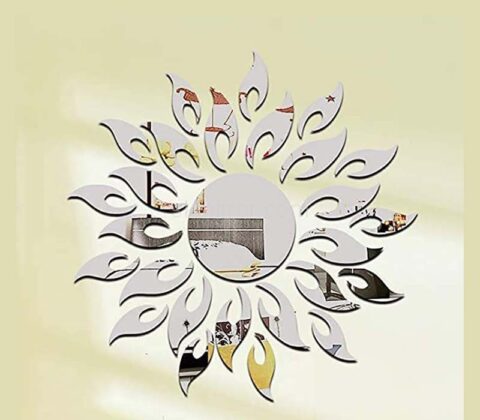 Wholesale custom acrylic wall sunflower mirror stickers