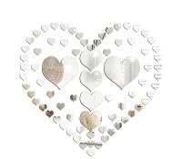 Wholesale custom acrylic wall hearts decor mirror stickers