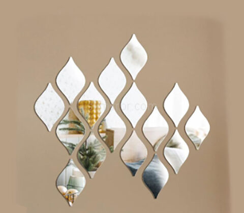 Wholesale custom acrylic wall decor 3D teardrop mirror stickers