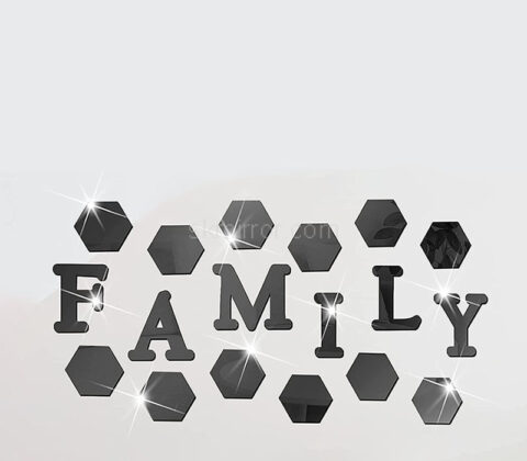 Wholesale custom acrylic wall 3D family mirror stickers