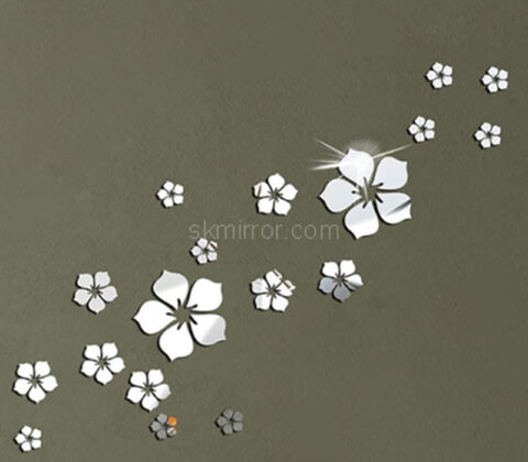 Wholesale custom acrylic wall DIY flower mirror stickers