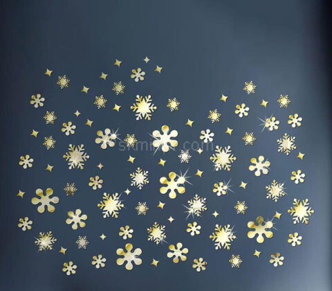 Wholesale custom acrylic wall snowflake mirror stickers