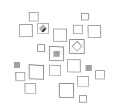 Wholesale custom acrylic wall square DIY mirror stickers