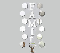 Wholesale custom acrylic wall FAMILY 3D DIY mirror stickers