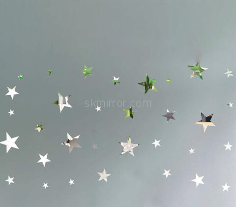 Wholesale custom acrylic wall stars 3D DIY mirror stickers