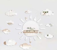 Wholesale custom acrylic wall decorative sun cloud mirror stickers