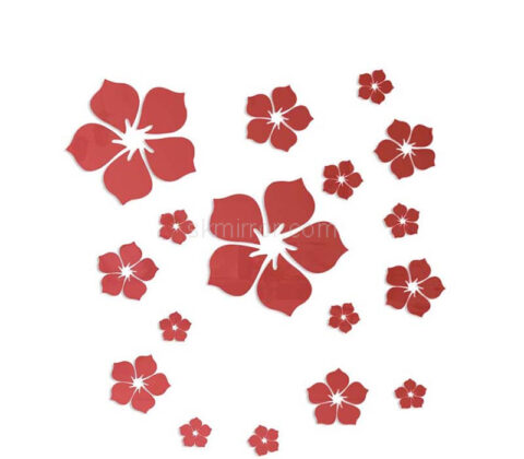 Wholesale custom acrylic wall decor flowers mirror stickers