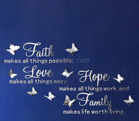 Wholesale custom plexiglass wall 3D decor mirror stickers