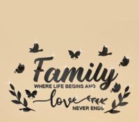 Wholesale custom plexiglass wall DIY family letter mirror stickers