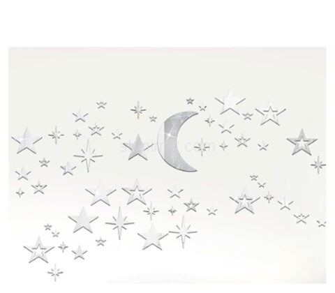 Wholesale custom plexiglass wall decal moon stars mirror stickers