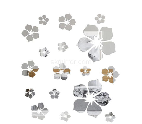 Wholesale custom plexiglass wall decor floral mirror stickers