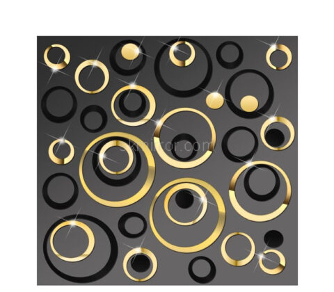 Custom acrylic wall decals circle mirror stickers