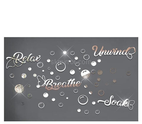 Custom acrylic wall bathroom decor mirror stickers