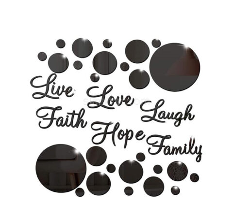 Custom acrylic wall decor faith mirror stickers