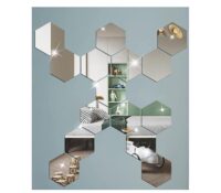 Custom acrylic DIY hexagon wall decor mirror stickers