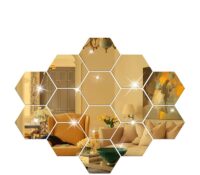 Custom acrylic hexagon wall decals DIY mirror stickers