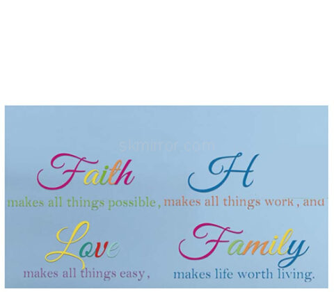 Custom acrylic wall decals bible verse mirror stickers