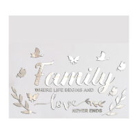 Custom acrylic family wall decor letter sign mirror stickers