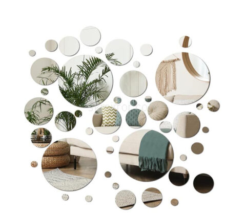 Custom acrylic wall decor circles mirror stickers