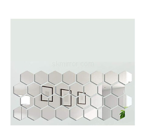 Custom acrylic hexagon mirror wall decor sticker